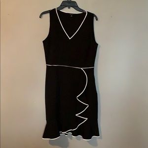 Black dress with white piping
